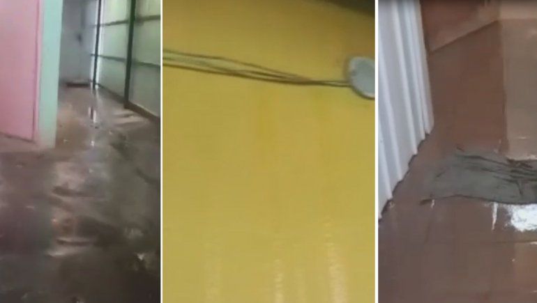 Una catarata: la escuela que se llovió por filtraciones en todo el edificio