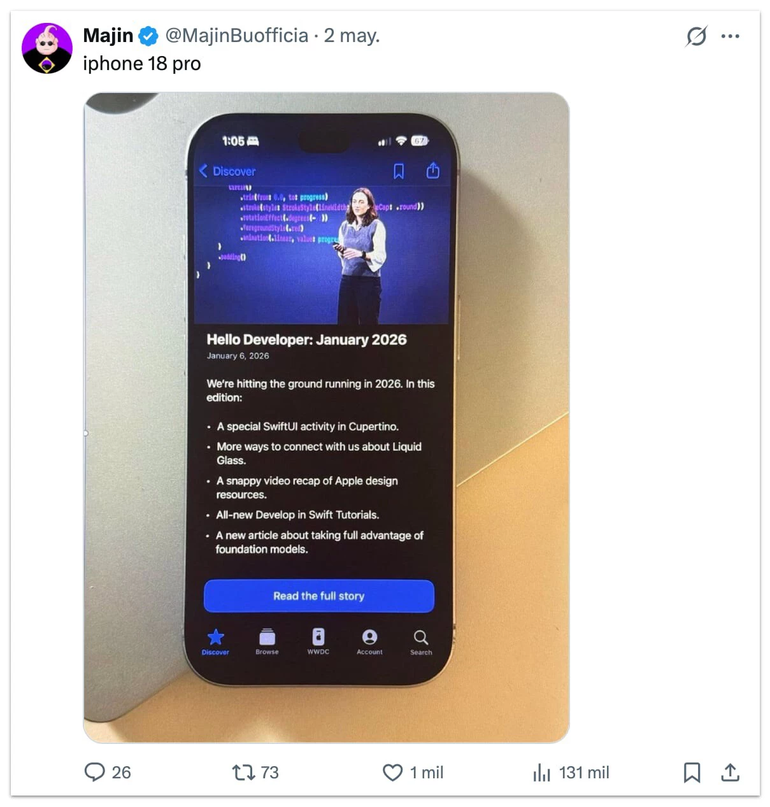 Se filtraron imágenes del frontal del iPhone 18 Pro y lo cierto es que hay tres cosas de su pantalla que llaman demasiado la atención. Se filtraron imágenes del frontal del iPhone 18 Pro y lo cierto es que hay tres cosas de su pantalla que llaman demasiado la atención.