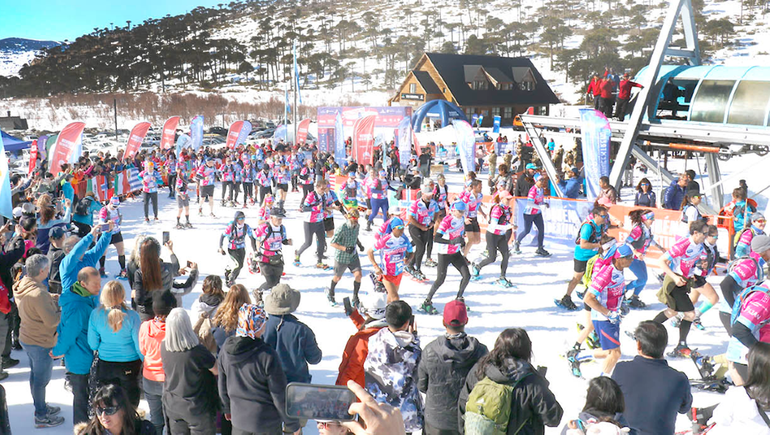 Atletas de todo el mundo participaron con sus raquetas de nieve en Caviahue