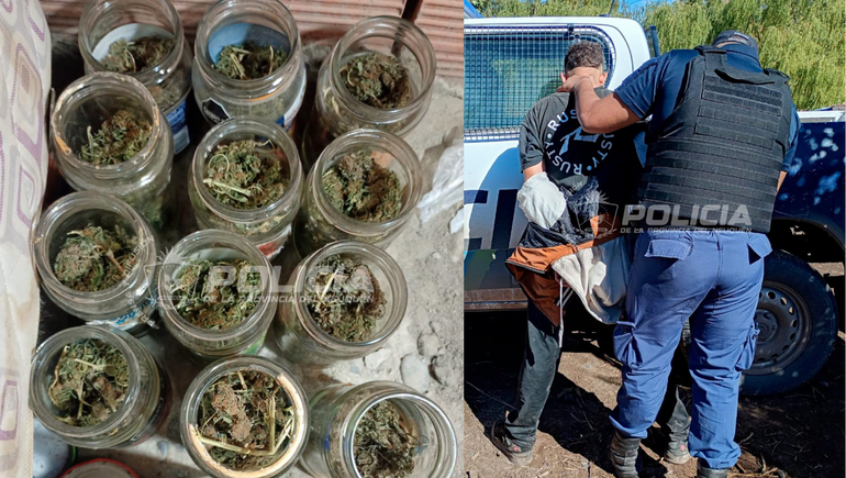 Un allanamiento en San Patricio del Chañar permitió recuperar una moto robada y se secuestró marihuana