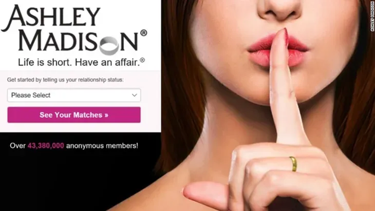 La portada del sitio de Ashle Madison.