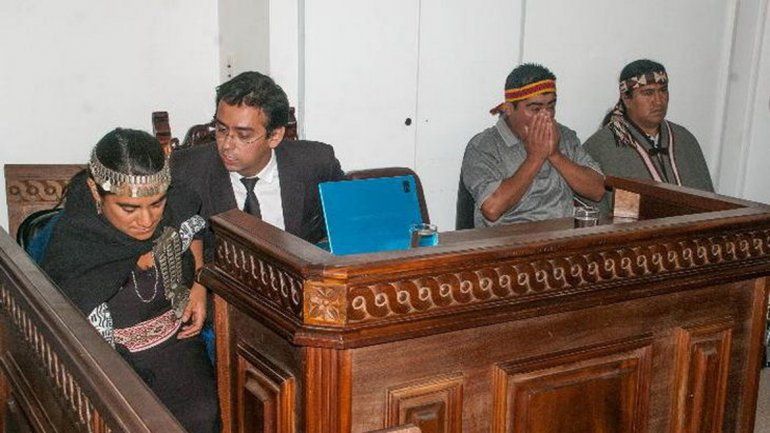 Carol Soae (Relmú Ñanco) durante la audiencia judicial.