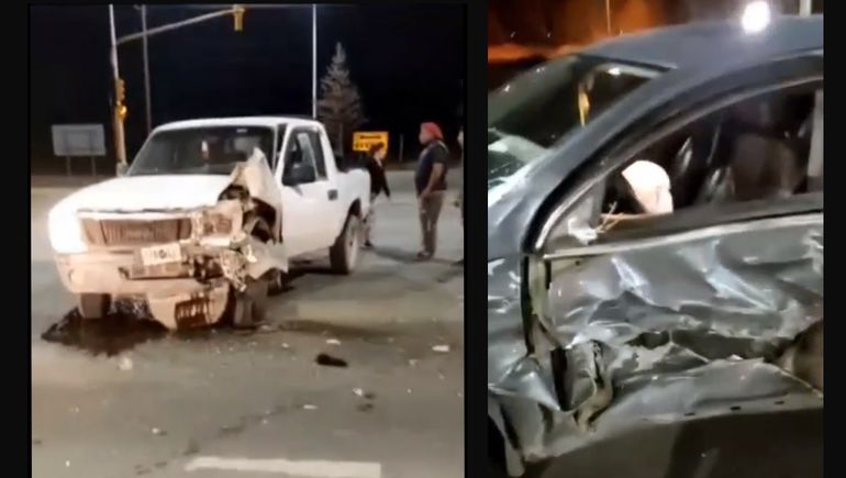 Una camioneta cruzó en rojo y provocó un fuerte choque en ruta 22