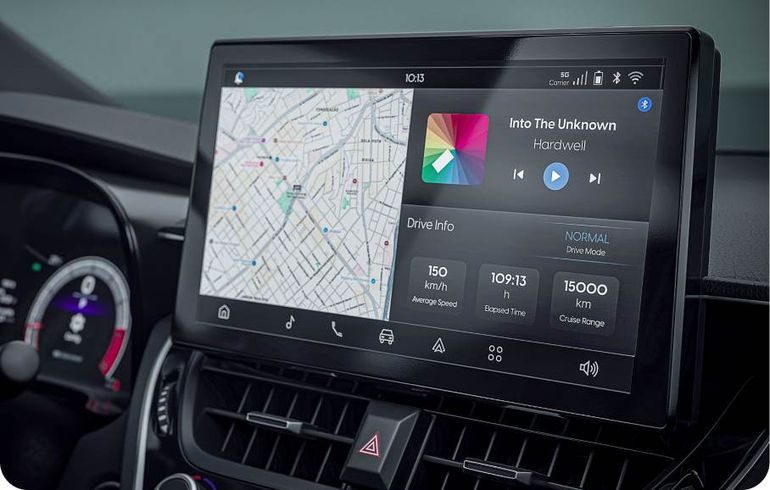 La pantalla multimedia de 10´ que admite servicios conectados viene en las versiones superiores de la gama. La pantalla multimedia de 10´ que admite servicios conectados viene en las versiones superiores de la gama.
