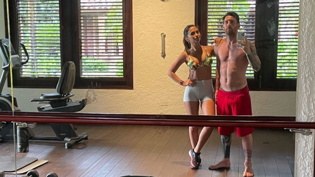 Messi subió una sesión en el gimnasio con Antonela y se volvió viral