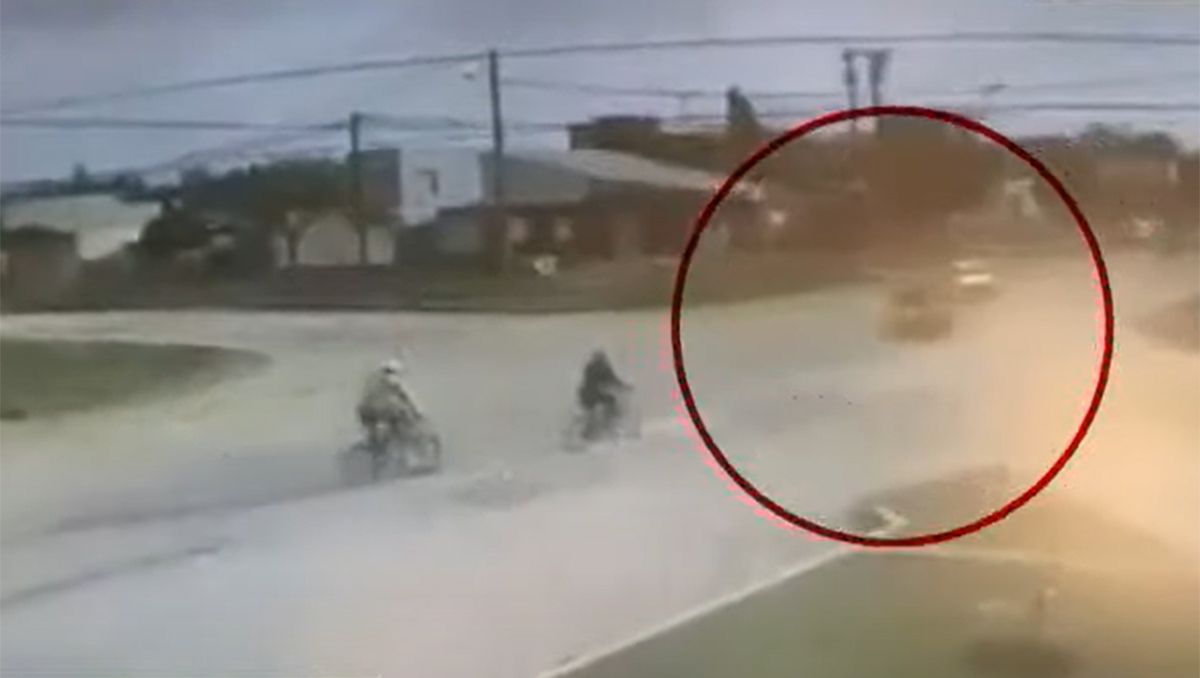 Motociclista derrapó