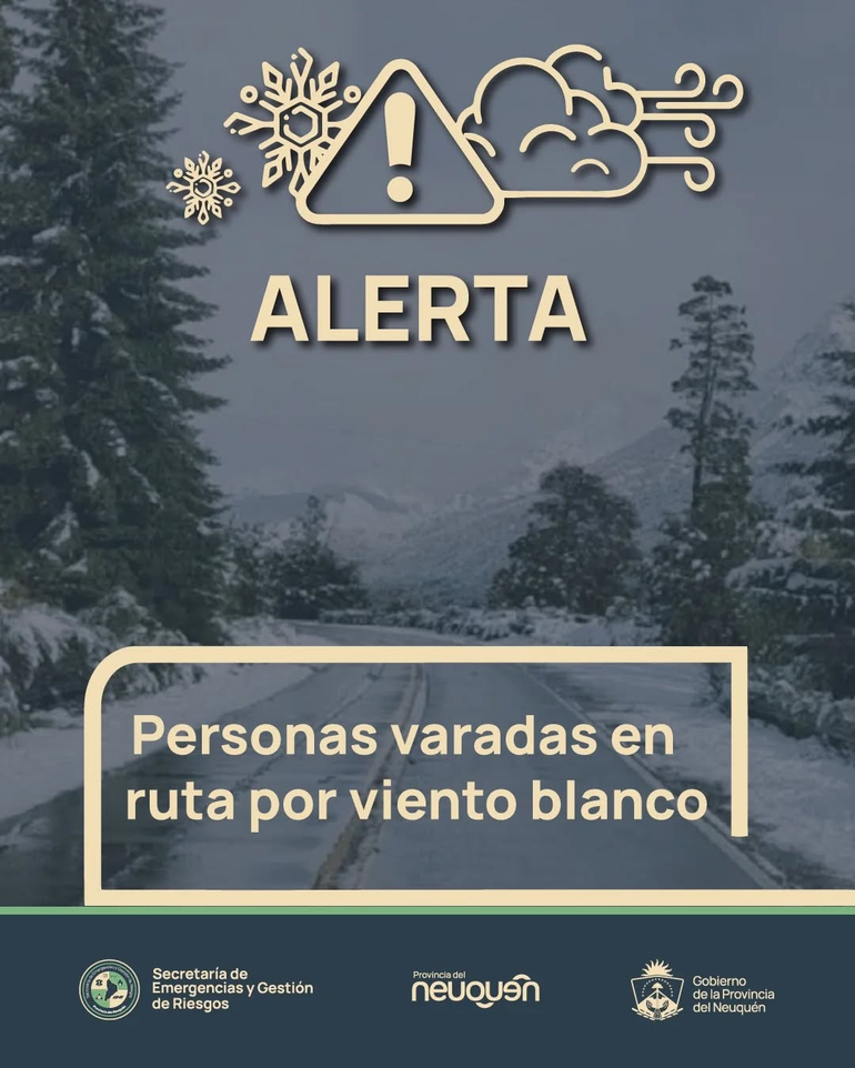 Siete personas quedaron varadas por el temporal de nieve en la cordillera de Neuquén
