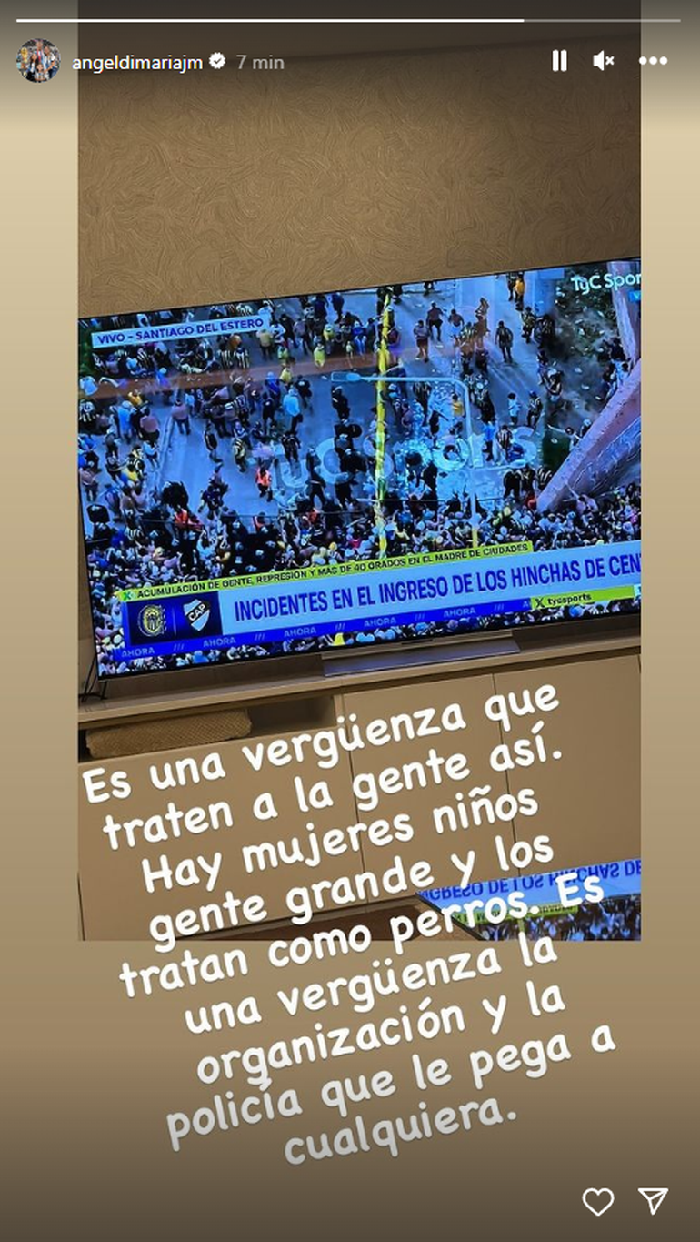 La historia de Ángel Di María en Instagram. La historia de Ángel Di María en Instagram.