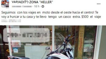 por el paro de colectivos, ofrecen viajes ilegales en moto a traves de facebook