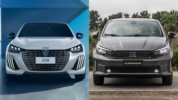 Peugeot 208 y Fiat Cronos, los dos autos más vendidos de la Argentina. Foto: Stellantis. Peugeot 208 y Fiat Cronos, los dos autos más vendidos de la Argentina. Foto: Stellantis.