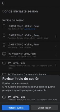 Así se puede conocer la ubicación desde la que acceden a tu Facebook y desde qué dispositivo. | Foto: La República.
