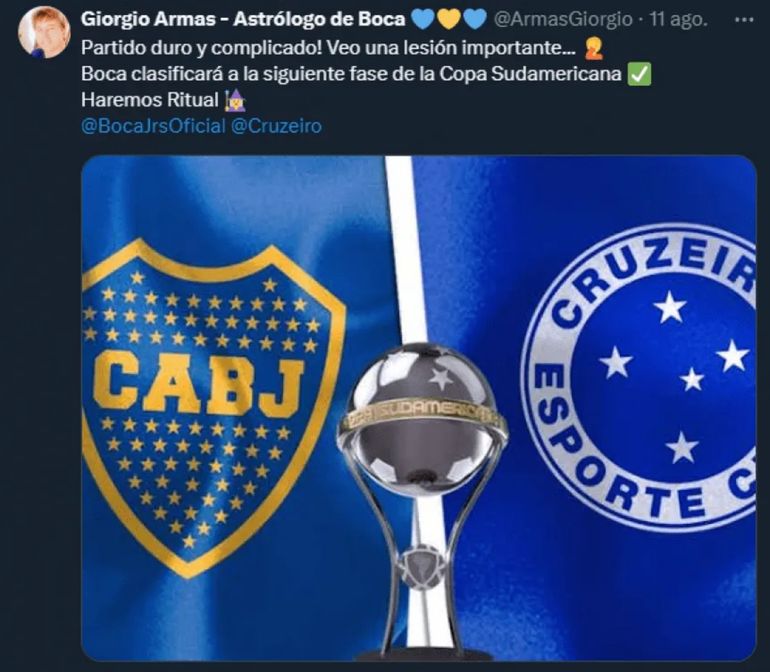 La predicción del astrólogo de Boca La predicción del astrólogo de Boca