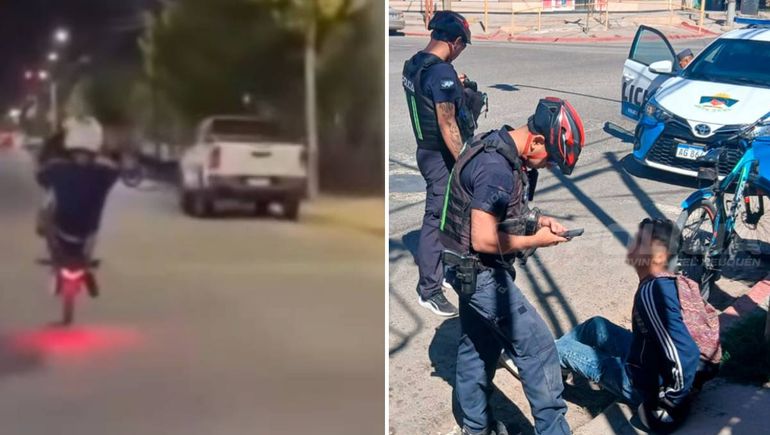 El joven fue demordado por conducir una moto robada. Además