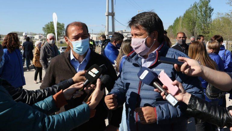 Gaido y Gutiérrez durante la inauguración de las obras.