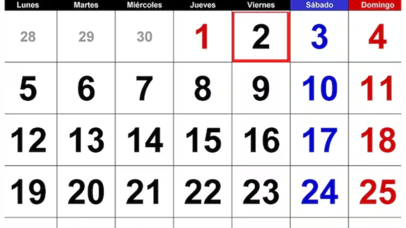 El calendario presenta otro fin de semana largo si se suma el 2 de mayo
