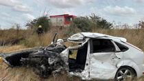 El auto del femicida que tras el asesinato intentó escapar.