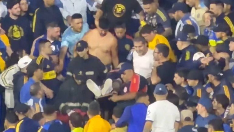 Un paravalancha cedió en la tribuna de Boca ante Defensa y Justicia y un hincha tuvo que ser atendido