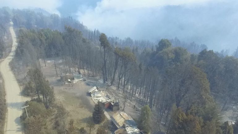 Murió un vecino en los incendios de la zona de El Bolsón