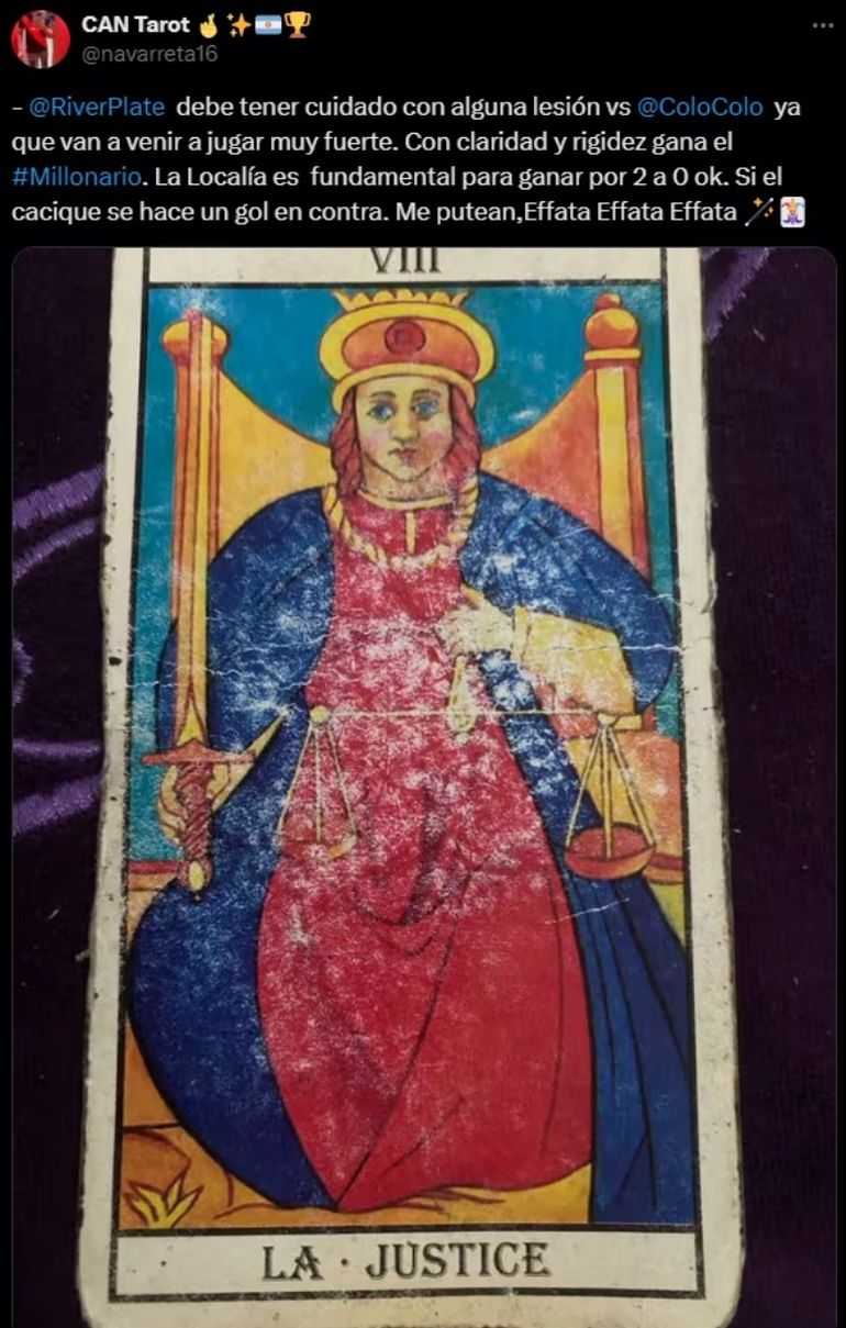 El pronóstico de la tarotista de River El pronóstico de la tarotista de River