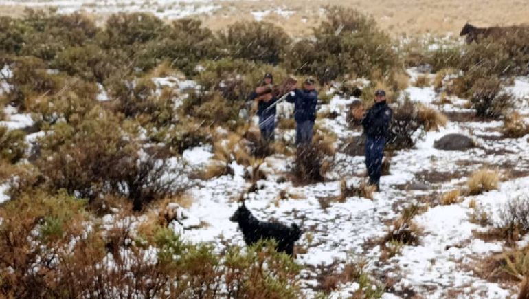Cerca de Caviahue la Policía rescató a una familia de crianceros y a otro hombre perdidos en la nieve.