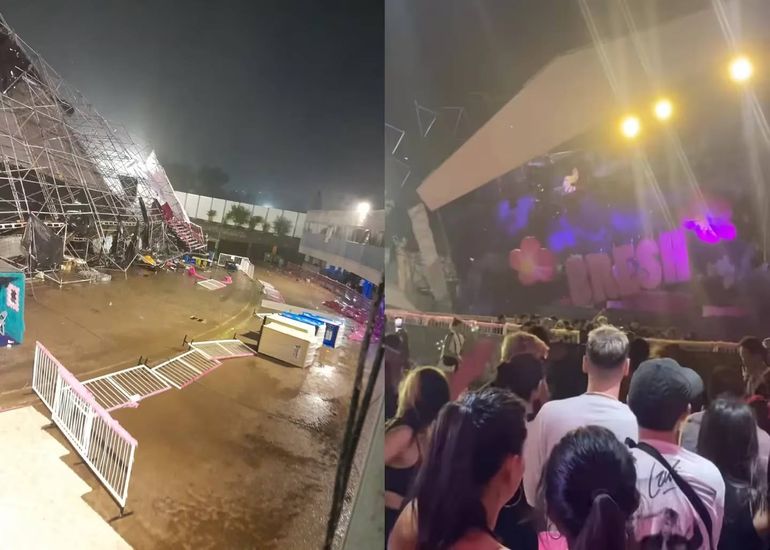 Más de 15 heridos tras caerse el escenario de la Fiesta Bresh en Palermo