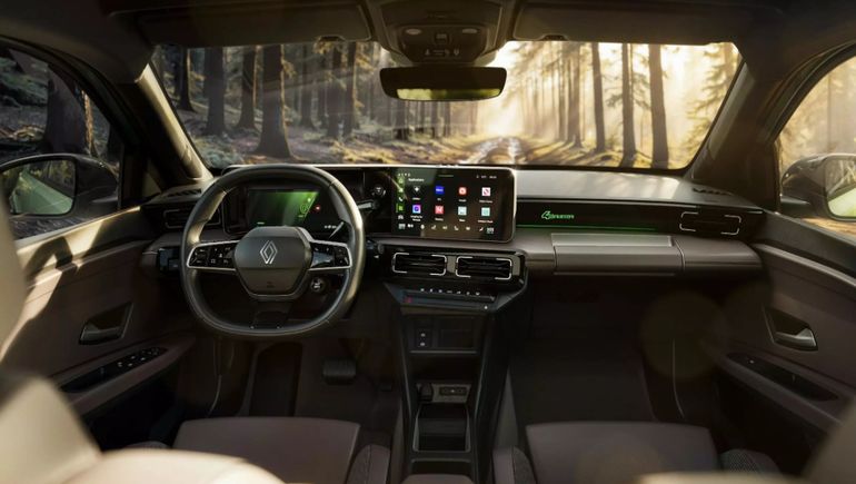 Pantalla multimedia y comandos inspirados en los antiguos selectores de calefacción del R4. Pantalla multimedia y comandos inspirados en los antiguos selectores de calefacción del R4.