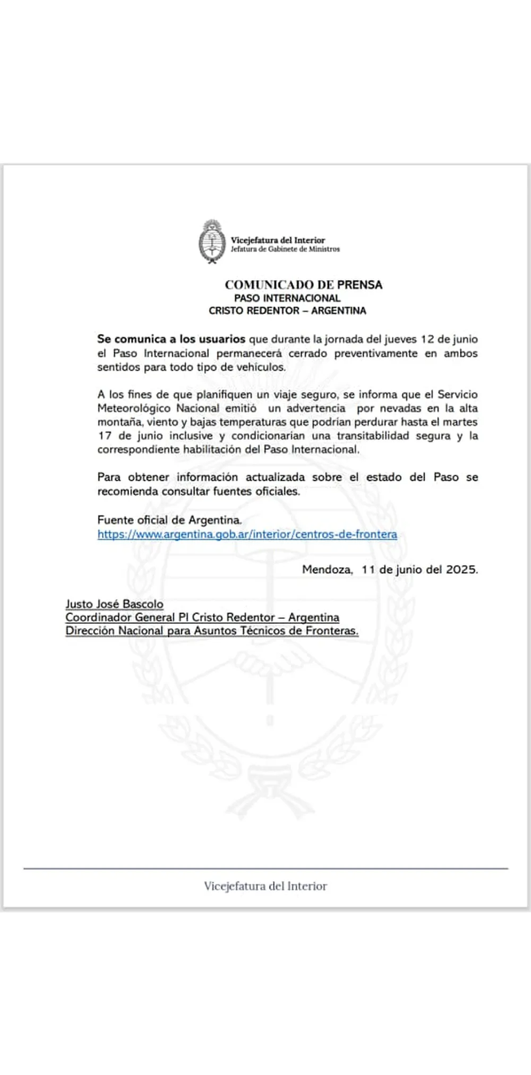 Quienes viajen a Chile en los próximos días no podrán hacerlo por Mendoza. Quienes viajen a Chile en los próximos días no podrán hacerlo por Mendoza.