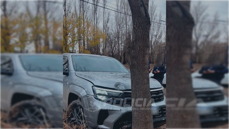 La persecució terminó con el rodado chocado contra un árbol.&nbsp;