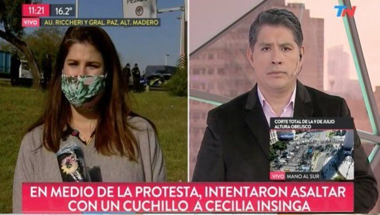 Intentaron asaltar a una periodista durante un móvil de TN