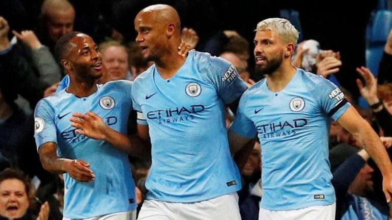 El Kun Agüero y Vincent Kompany