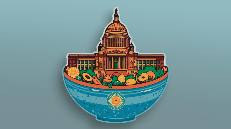 Una ensalada de Carnaval, con el Congreso como principal ingrediente / Ilustración generada con IA | LM Neuquen Una ensalada de Carnaval, con el Congreso como principal ingrediente / Ilustración generada con IA