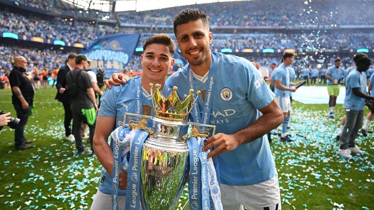 Rodri y Julián Álvarez, en su paso por el Manchester City Rodri y Julián Álvarez, en su paso por el Manchester City