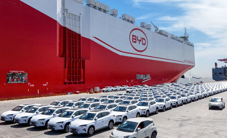 El buque BYD Changzhou en Zárate: símbolo de la expansión de la electromovilidad china en Argentina.
