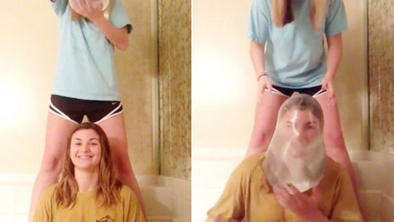 Secuencia de condom challenge. Imágenes como estas circulan cada vez con más fuerza por las redes sociales.
