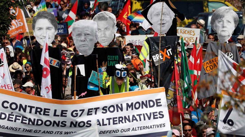 Hubo marcha contra la cumbre del G7