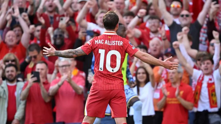 Campeón con golazo incluido: Alexis Mac Allister la rompió y celebró la Premier League con el Liverpool