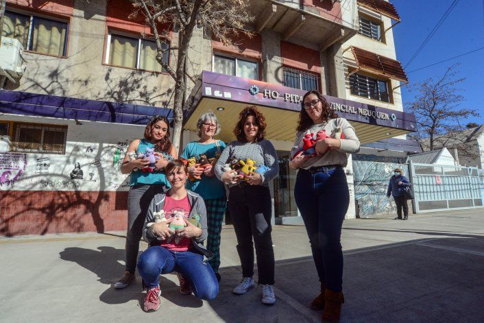 Tejedoras solidarias regalaron muñecos a los niños internados en el Castro Rendón
