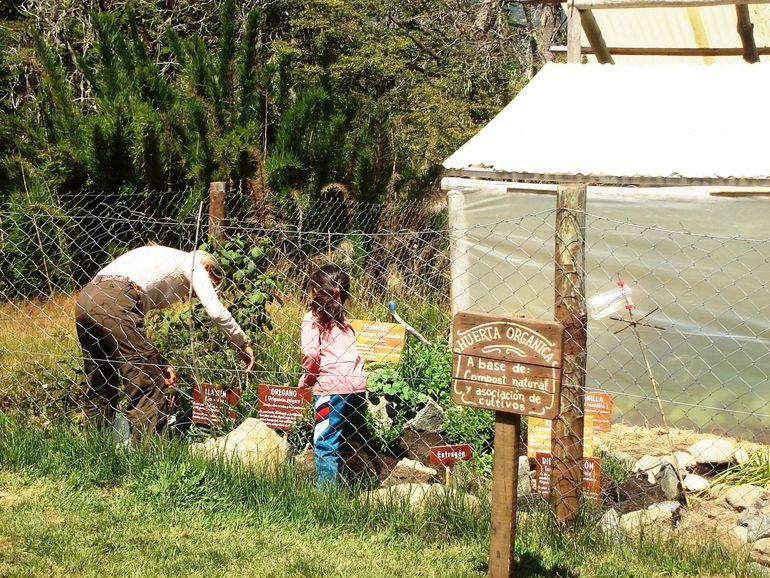 La huerta del Ecocamping de Ñorquinco. Foto : Gentileza. La huerta del Ecocamping de Ñorquinco. Foto : Gentileza.
