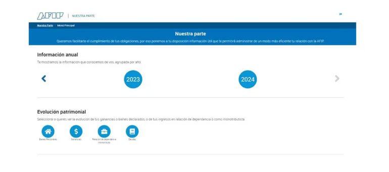 A través del servicio que se denomina “Nuestra parte” de AFIP, cada contribuyente podrá ver la evolución de sus ganancias o bienes declarados. Foto: Google. A través del servicio que se denomina “Nuestra parte” de AFIP, cada contribuyente podrá ver la evolución de sus ganancias o bienes declarados. Foto: Google.