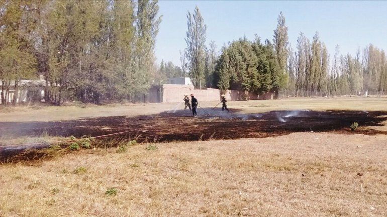 Los bomberos impidieron que se propagara un incendio de pastizales