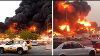 Emiratos Árabes: un gran incendio azota el mercado de Ajman
