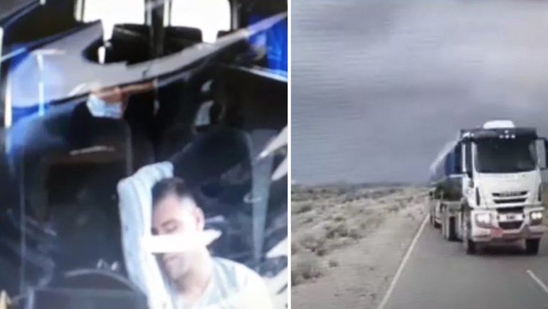 Impactante: el momento en el que se queda dormido el chofer de la camioneta