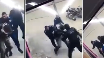 video: tres policias golpearon brutalmente a un hombre