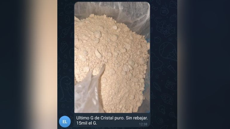 El Cristal (metanfetaminas) es una de las drogas que se venden por Telegram en Villa La Angostura.