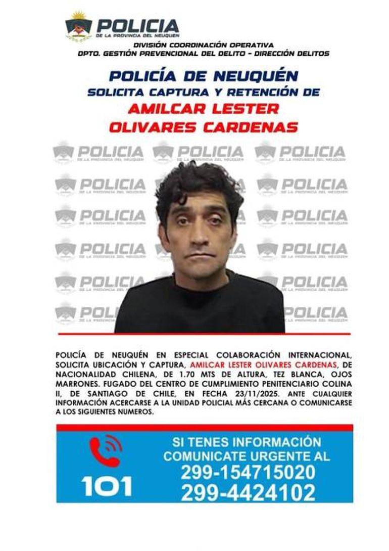El asaltante chileno permanecía alojado en una cárcel de Santiago y logró evadirse en la tarde del domingo. El asaltante chileno permanecía alojado en una cárcel de Santiago y logró evadirse en la tarde del domingo.