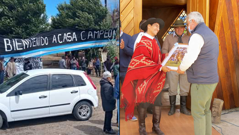 El domador neuquino que fue recibido como un campeón en su pueblo natal
