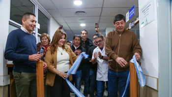Marcelo Rucci junto a la intendenta Daniela Salzotto. 