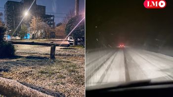 en imagenes: la autovia norte con nieve y la ciudad vestida de blanco