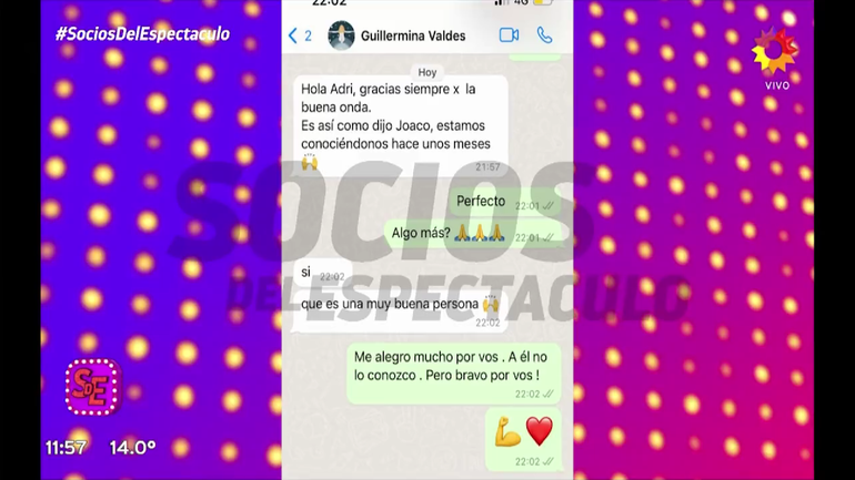 Guillermina Valdés confirmó su romance con Furriel