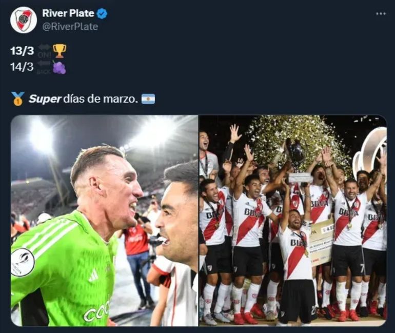 El posteo de River burlándose de Boca El posteo de River burlándose de Boca